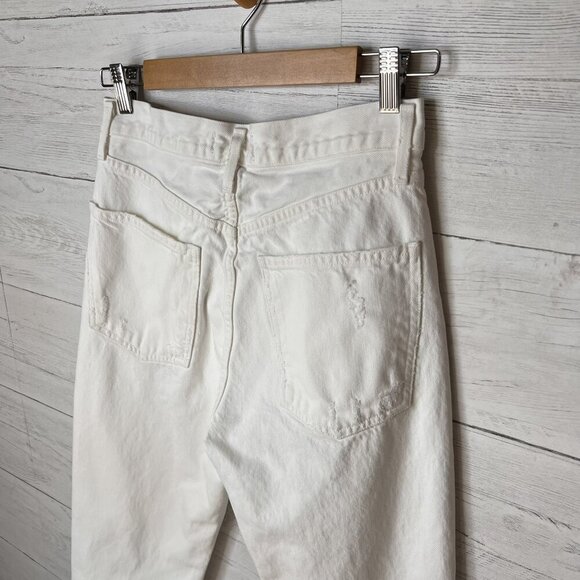 Revolve Agolde Jeans Womens Size 25 White 90's Fit Button Fly Destroyed Detail - Picture 13 of 16